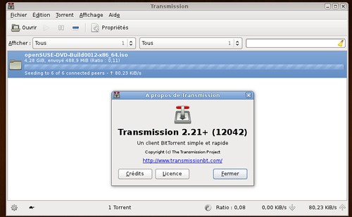 OpenSuSE 11.4rc2 récupéré via BitTorrent