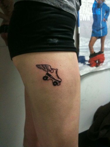 skate tattoo. Mona Mour - Derby Skate Tattoo