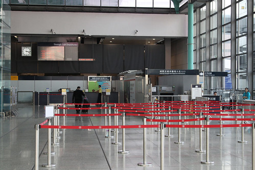 Border control checkpoint at Hung Hom station for Through Train passengers