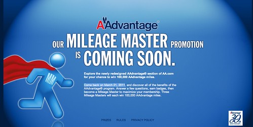 Screenshot of Mileage Master Promotion page