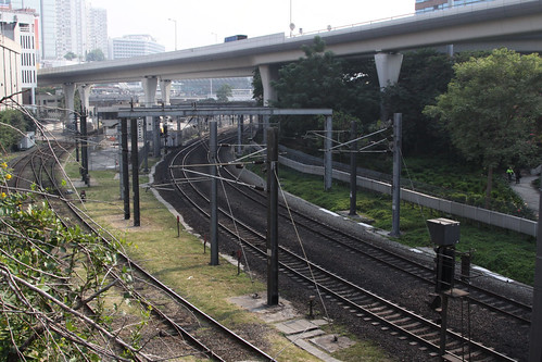 Tracks departing Hung Hom station