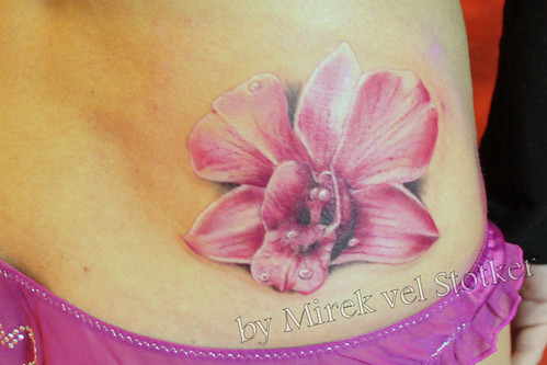 orchid tattoo by Mirek vel Stotker by stotker