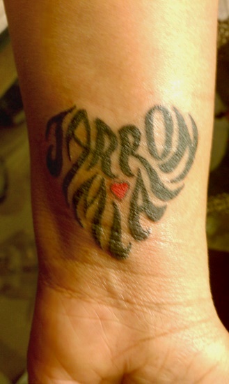 "Jarron" & "Mia" Heart Tattoo