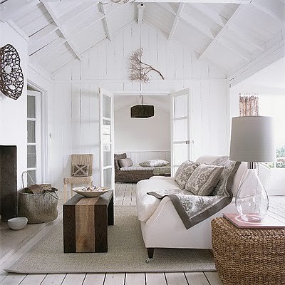 earthy white living room