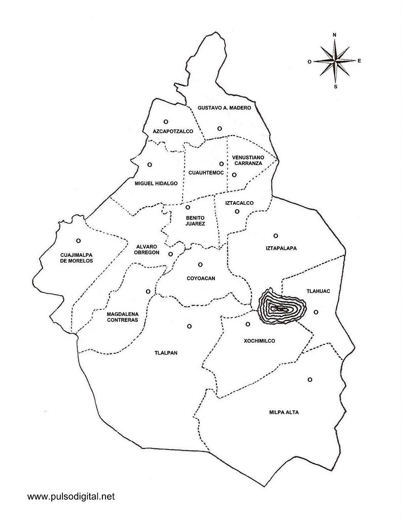 Mapa Del Distrito Federal Con Divisin Poltica Y Nombres 