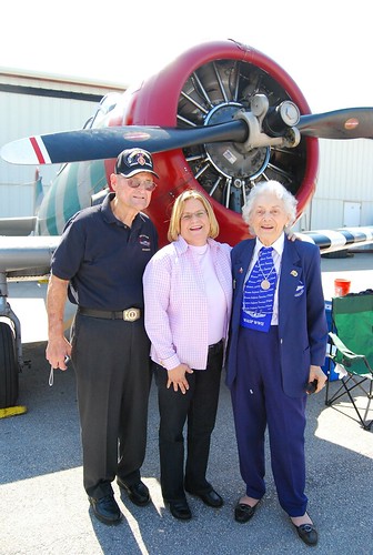 DSC_0228 Korean War vet Harry H. Adams is restoring this plane @ Wings Over Miami; Cong. Ileana; plane flown by Helen Wyatt Snapp as a WWII WASP!