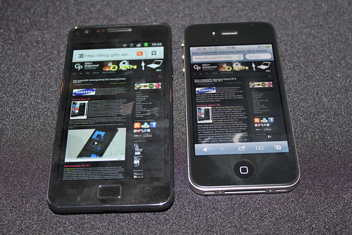 Samsung Galaxy SII und iPhone 4