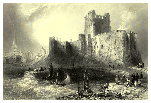 001-Castillo Carrickfergus-The scenery and antiquities of Ireland -Vol I-1842-W. H. Bartlett