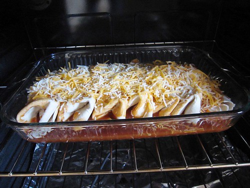 Enchiladas in the oven