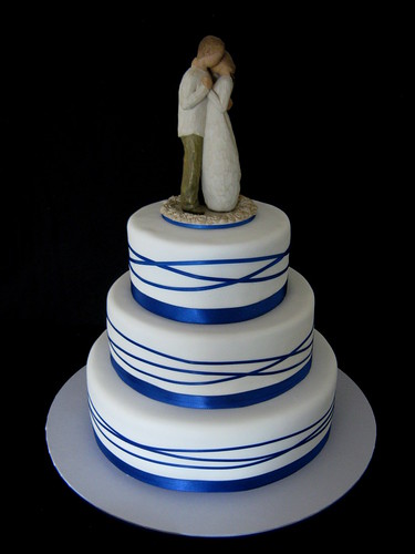 royal wedding cake toppers. Royal Blue Wrapped Ribbon