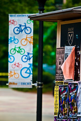 a banner for Bike Emory & a kiosk (by: phr3qu3ncy, creative commons license)