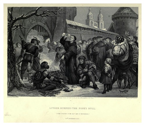 007-Lutero quema la bula papal-Illustrations of the life of Martin Luther 1862- Pierre Antoine Labouchère