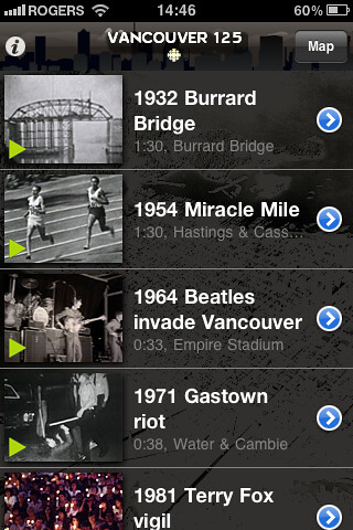 CBC's Vancouver 125 iPhone App