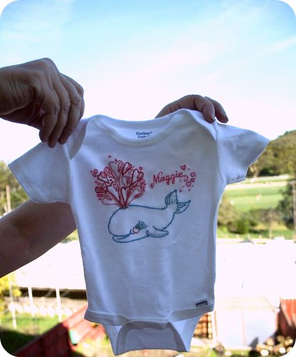 Embroidered Whale Onesie
