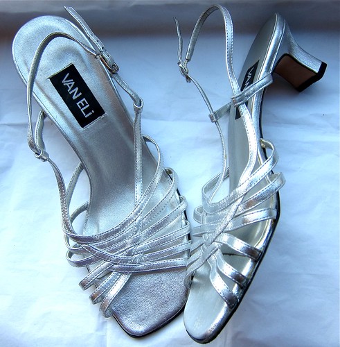 ebayed: Strappy Silver Van Eli Almost-Wedding Sandals