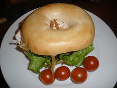 Bagel with chicken