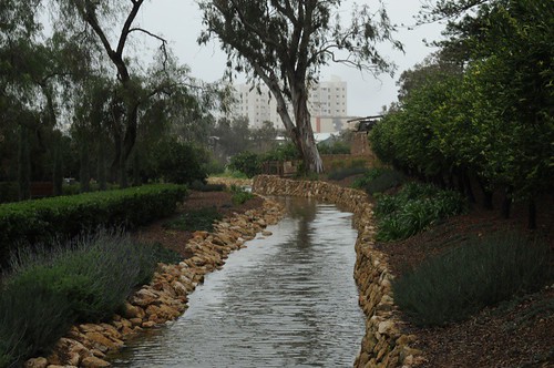 Newly reconstructed canal at Garden of Ridván