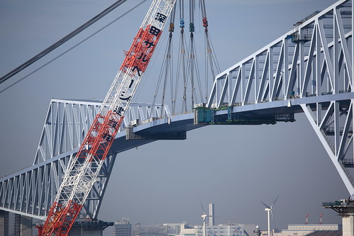 東京ゲートブリッジ　中央径間箱桁架設工事