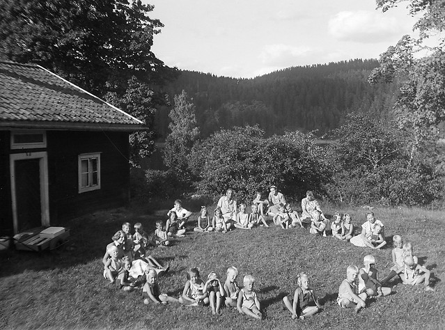 Children in a ring, Pinnarp, Östergötland, Sweden