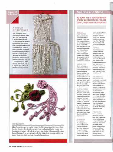 My Diva (Flowers) Scarves in Austin Monthly Romance Issue February 2011