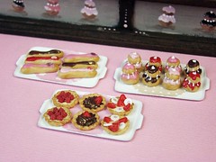 Miniature Food - Chocolate and Pink Pastry Counter #5