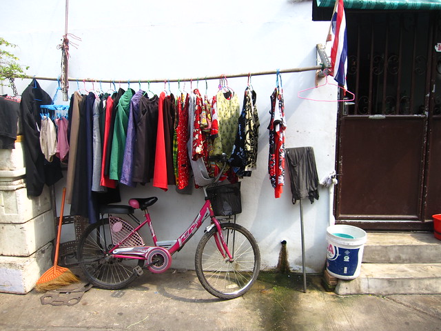 Laundry and bicycle, Bangkok