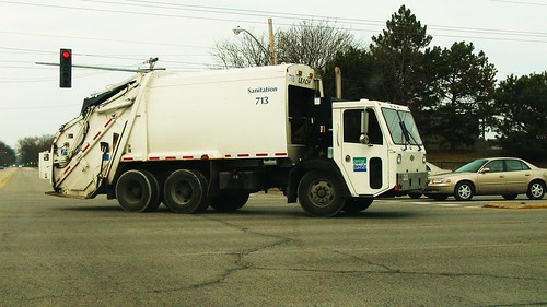 A CCC garbage truck from the City of Evanston Illinois Department of Sanitation. Glenview Illinois USA. Tuesday, March 8th, 2011. by Eddie from Chicago