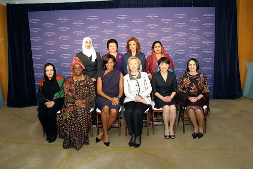 Secretary Clinton and First Lady Obama With 2011 International Women of Courage Award Honorees