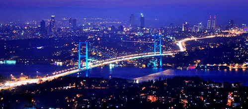 フリー写真素材|建築・建造物|都市・街|橋|夜景|トルコ|