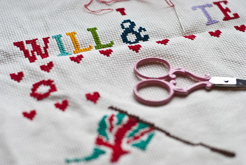 The Royal Wedding cross-stitch is coming along