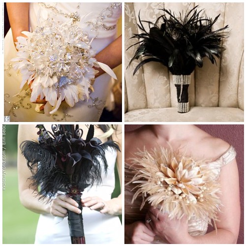 Feather bridal bouquets are gaining in popularity and are the likely choice 
