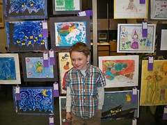 Max under his painting by shaunadieter