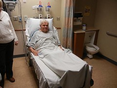 Dad ready to be wheeled off to surgery