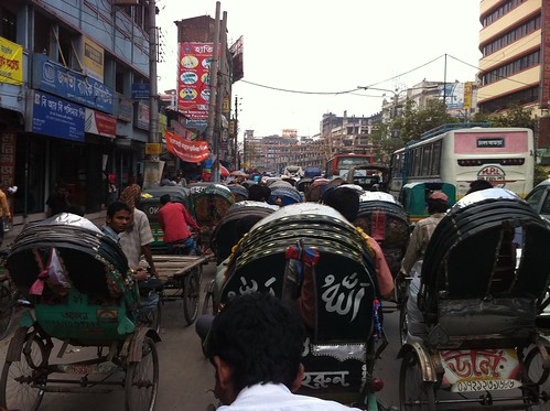 Rickshaw umferðarteppa í Dhaka