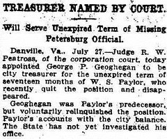 W S Paylor - George P Geoghegan - Danville Treasurer Washington Post 28 JUL 1912 p1