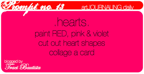 artJOURNALING daily prompt: hearts