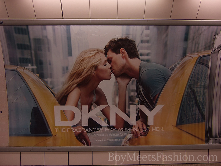 DKNY advert inside Waterloo Station