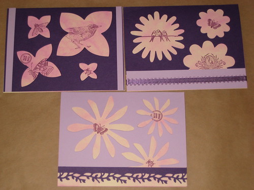 Day 64:  Purple Flower Windows Notecards