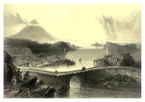 007-Puente de pontones y Monte Nephin -The scenery and antiquities of Ireland -Vol I-1842-W. H. Bartlett