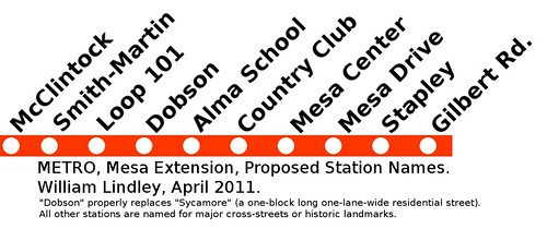 Proposed station names for Metro's Mesa extension