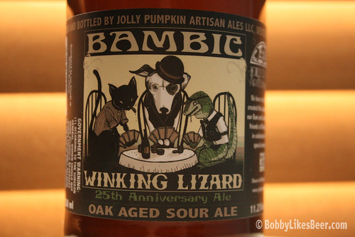 Jolly Pumpkin Bambic, the Winking Lizard's 25 Anniversary beer!