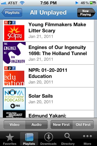 Unplayed Audio Podcasts on Podcaster