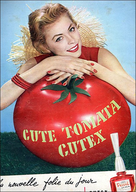 the 1950s-ad for cute tomata Cutex nail polish