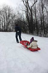 sledding (on slidey mountain!)