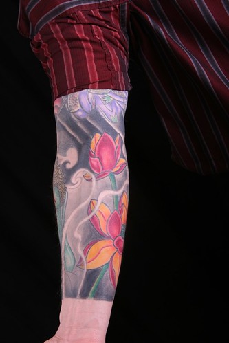 flower sleeve tattoo created orientalflowertattoosleevebyjavieracero