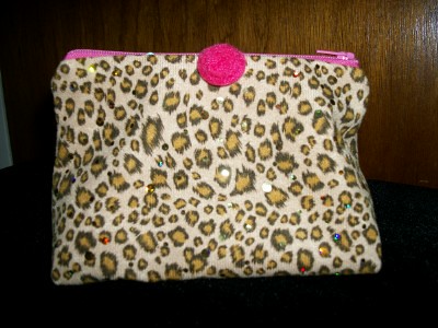cheetah print makeup. Cheetah Print Cosmetic Bag