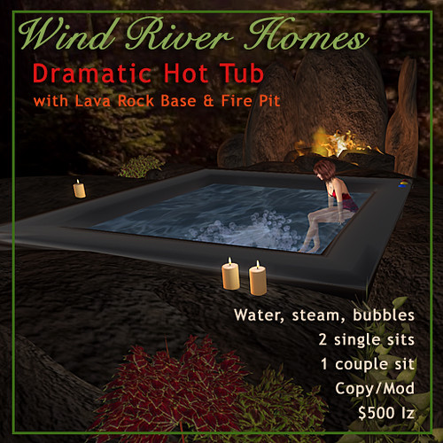 Dramatic Hot Tub with Fire Pit by Teal Freenote