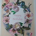 Wild roses card quilled with metallic edged strips