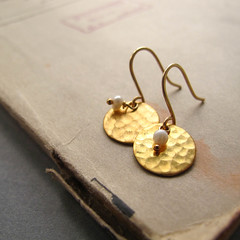 Asian - 14k gold hand hammered earwire