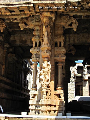 Sculpture on pillar at entrance to kalyanmandap